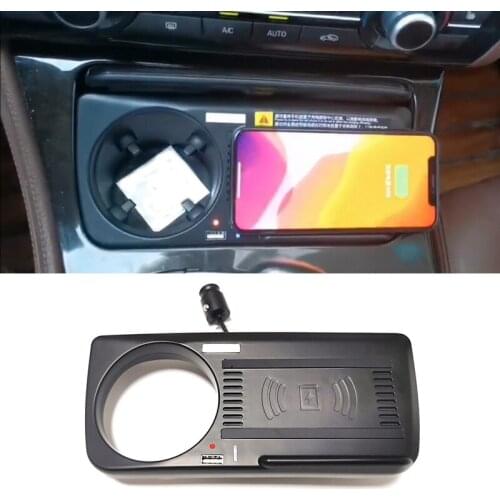 15W car QI wireless charger wireless phone charger charging plate accessories for BMW 5 Series F10 F18 525 530 535 2012-2017