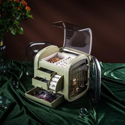 2020 Portable Jewelry Storage Box Large Capacity Make Up Organizer Necklace Earrings Makeup Jewelry Organizer