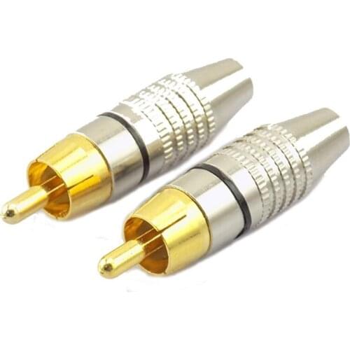 4/10pcs RCA Male Connector Non Solder plug Adapter for Audio Cable Plug Video CCTV camera Solder-Free high quantity