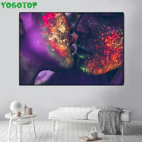5d Diamond Embroidery Abstract Love Kiss Cross Stitch DIY Diamond Painting portrait Diamond Mosaic Rhinestones Home Decor YY5347