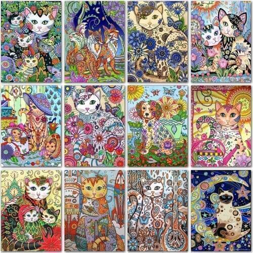 5D Diamond Painting animals cartoon cute cat Full Square&Round Diamond mosaic paint Diamond embroidery Cross stitch home decor