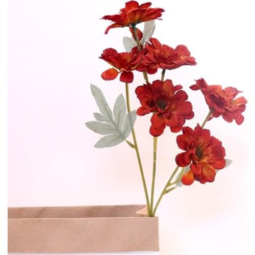 6 heads Artificial Azalea Flower Bouquet Fake Silk Flowers Diy Flower Arrangement Materials Home Room Decor Ornaments