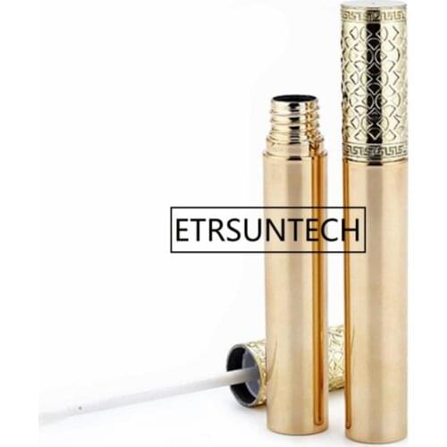 6ml Gold Color Empty Lip Gloss Tube Lip Gloss Bottle Plastic Liquid Lipstick Container F1625