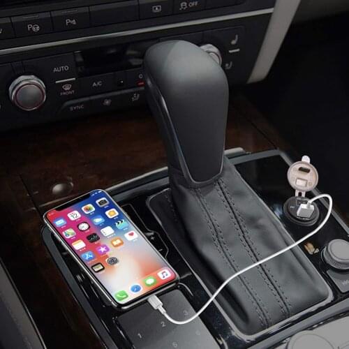 Car Socket Outlet with Switch Voltmeter USB Charger Waterproof Unique Parts Portable Car Ornaments for Phone Tablet