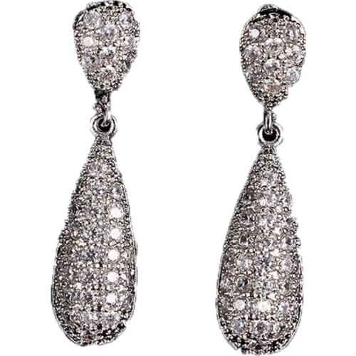 Bettyue Brand Fashion Charm Personality Earrings AAA White Zircon Three Colors Jewelry For Woman Wedding Gift