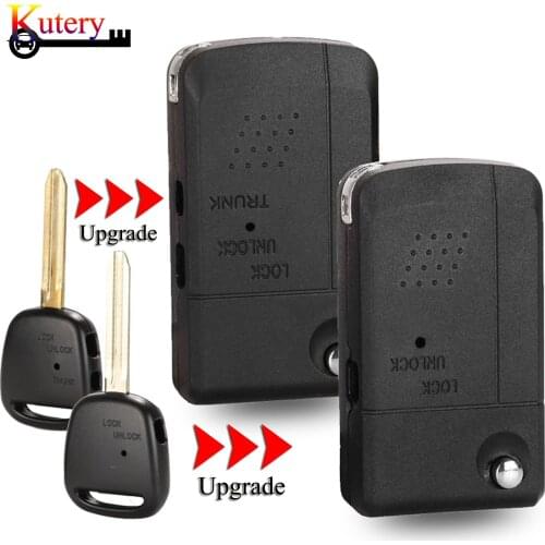 Kutery 10pcs/Lot Folding Car Key Shell For Toyota Harrier Previa Corolla 1/2Buttons With TOY48 Blade Modified Key Case Cover