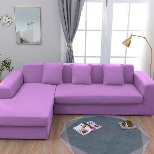 Simple Style Sofa Cover Solid Color Velvet Sofa Cover Elastic Universal Slipcover All-inclusive Couch Cover Dust-proof F8629
