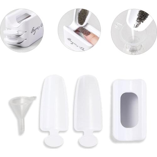 Double Layer French Powder Box Recycled Nail Powder Storage Box Portable Infiltration Powder Container Nail Tool Nail Storage