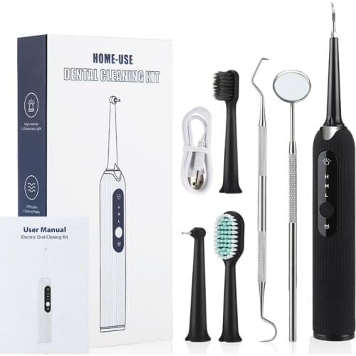 Electric Ultrasonic Teeth Cleaning Kit Teeth Calculus Tartar Remover Tools Cleaner Tooth Stain Oral Care