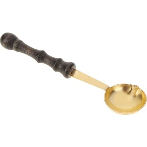 1Pc Retro Wax Stamp Sealing Wax Spoon Vintage Wood Handle Sealing Anti Hot Wax Stick Granule for Cards