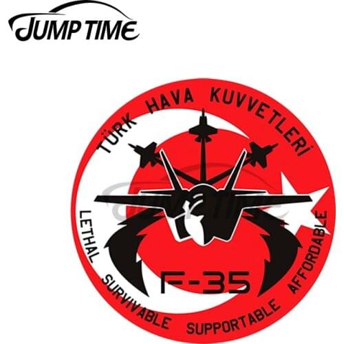 JumpTime 13 x 13cm For F-35 Lightning II Turkish Personality Scratch-Proof Decal Windows Scratch-Proof RV Car Stickers