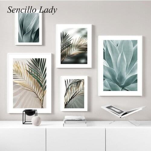 Palm Leaf Cactus Green Plant Canvas Painting Scandinavian Style Poster Nordic Botanical Print Wall Art Picture Home Decoration