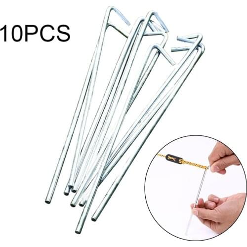 10pcs/Lot 16cm Tent Pegs Heavy Duty Galvanised Iron Tent/Camping/Gazebo/Tarpaulin Pegs Hooks Nails Outdoor Hiking Accessories