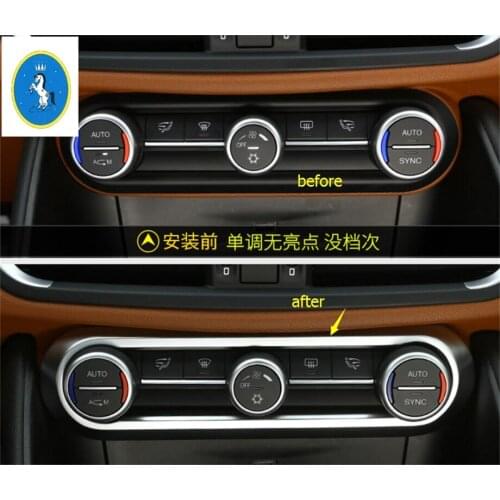Yimaautotrims Auto Accessory Center Control Air Conditioning AC Knob Switch Cover Trim Fit For Alfa Romeo Stelvio 2017 - 2020