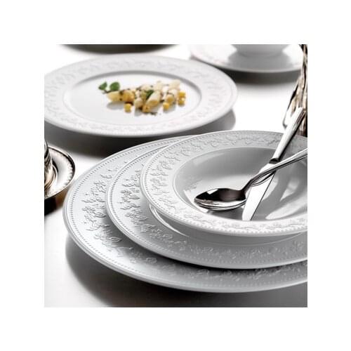 Kutahya Porcelain cisil 6 Person 24 Pieces Dinner Set english traditional decor for guest serving cake bowl and deep plate