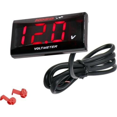 KOSO Motorcycle Voltmeter Mini Voltage Meter DC 12V-150V fit Electric Motorcycles Battery for Yamaha XMAX 300 PCX150 NMAX 125