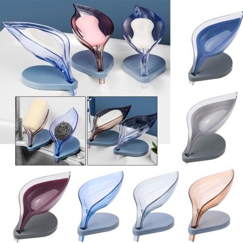 Leaf Shape Soap Box, Self Draining Soap Holder,Drainage Soap Box,Plastic Soap Dish,Self Draining Suction Cup Soap Dishes