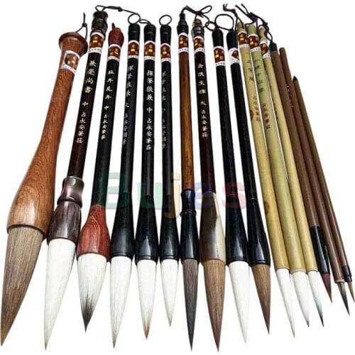 Chinese Traditional Calligraphy Brush Set,16 pcs,Landscape Painting Brush Weasel Hair Pen Writing Brush Set for Students,Artists
