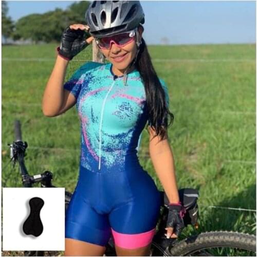 2021 New Womens Breathable Professional Short Sleeve Back Zipper Tight Cut Cycling Suit,Short Sleeve Shorts Triathlon Jumpsuit