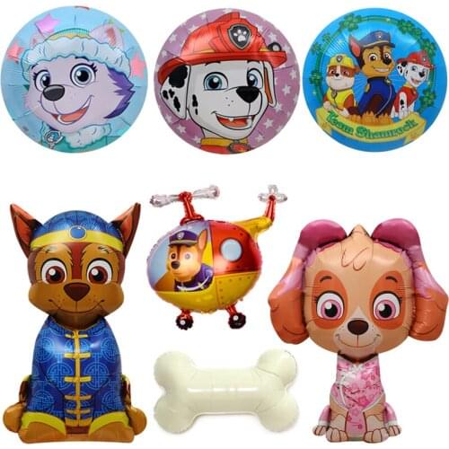 New Paw Patrol Foil Balloons Chase Rocky Skye Rubble Ballon Accessories Figure Boy Girl Birthday Party Deco Gift Toy For Childen