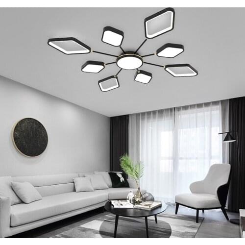 New Modern LED Chandelier With Remote Control For Coffee Bar Living Room Auditorium Studyroom Ktichen Indoor Ultra Thin Fixtures