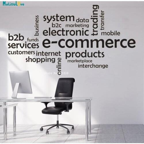 Office Wall Decal E-commerce Mobile Business Design Worker Inspire Decoration Marketing Removable Stickers Murals Gift YT1250