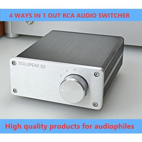 Signal splitter 4 IN 1 OUT audio rca connector signal selector Source Selector HIFI input rca cable switcher schalter boX