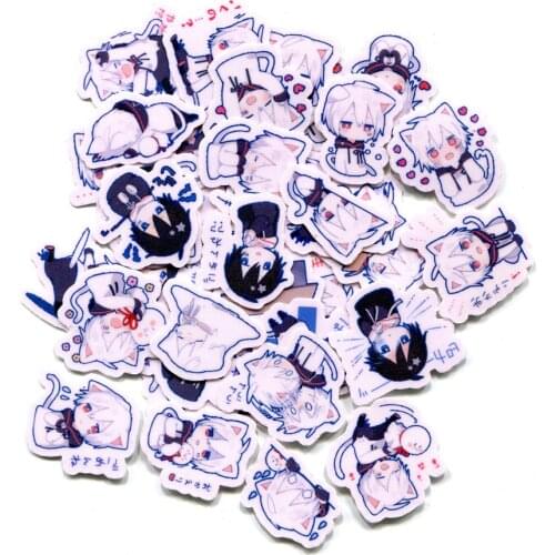 Q Style Mafumafu Sticker Mobile Phone Decor Cartoon Sticker Cosplay Prop Collection for Boy Girl Gift 40pcs/set
