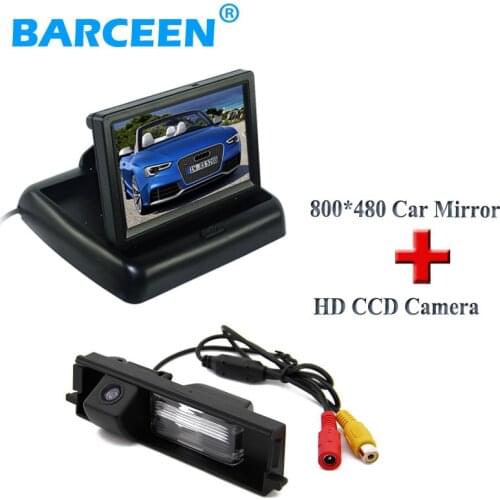 Use for Toyota RAV4 (2009~2012) 2 in 1 set with 4.3" foldable car reserve rear view monitor lcd display+car reversing camera