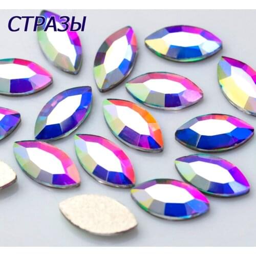 New sale 4x8mm Horse eye Nail Art Rhinestone Color AB crystal Stones 20pcs For DIY Decorations Manicure Diamond