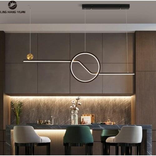 Kitchen Dining room Led Pedant Light Black L90cm Hanging Pendant Lamp For Home 110v 220v Chandelier Pendant Lighting Living room