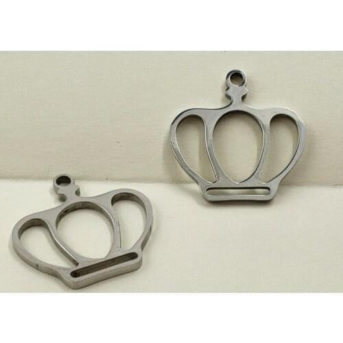 20PCS Charm Dangle Jewelry Crown Hollow Charms Stainless Steel DIY Charms Accessories Necklace For Women Jewelry