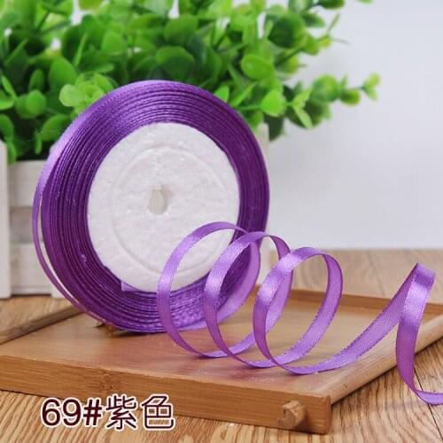 1/4''6mm (25 Yards/roll) Purple Polyester Satin Fabric Ribbon Chrismas Wedding Party Decoration Box Wrap Ribbons DIY Accessories