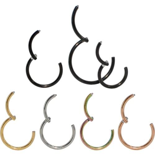 1pcs Surgical Steel Hinged Segment Nose Ring Septum Nose Clicker Piercing Nose Ring Lip Ring Earring Helix Piercing Body Jewelry