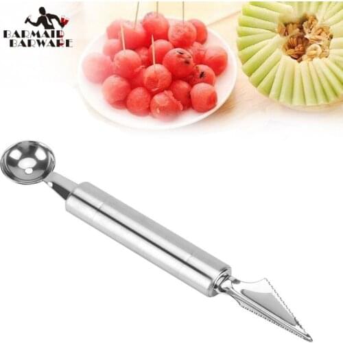 1pcs Creative Fruit Carving Knife Watermelon Baller Ice Cream Dig Ball Scoop Spoon Baller Diy Assorted Cold Dishes Tool