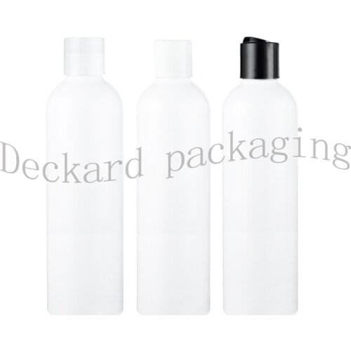 20pcs 300ml White Empty Plastic Bottles With Disc Top Cap,Shampoo PET Bottle With Screw Lid, Cosmetics Container