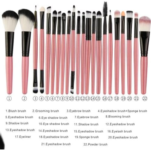 22PCS Makeup Brushes Tool Set Cosmetic Powder Eye Shadow Foundation Blush Blending Beauty Professional Make Up Brush New 2021