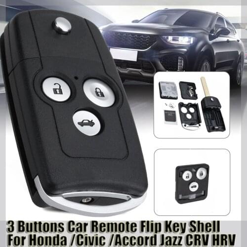 3 Buttons Car Remote Flip Key Fob Case Shell Upgrade Car Key Fob Remote Control For Honda For Civic For Accord Jazz CRV