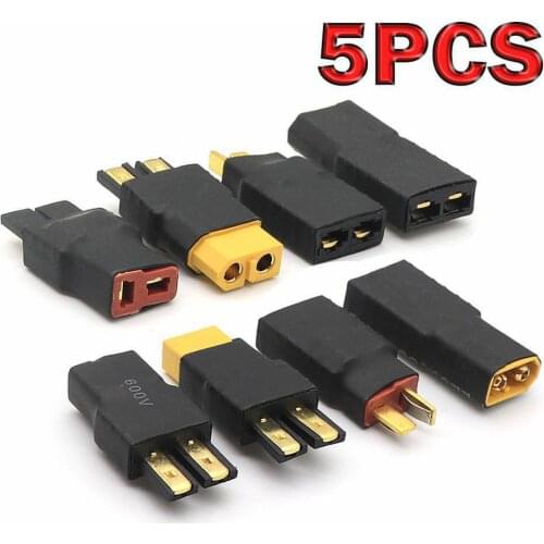 5 Pcs Zero Wire Male Female TRX Traxxas to T Plug Deans Style No Wire Connector Battery Adapter to XT60plug Shipping