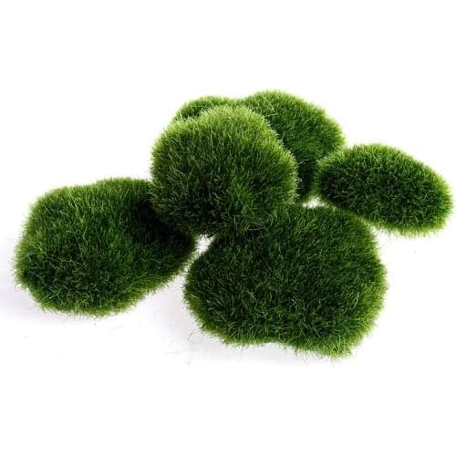 5pcs Green Artificial Moss Stones Grass Plant Poted Home Garden Decor Landscape