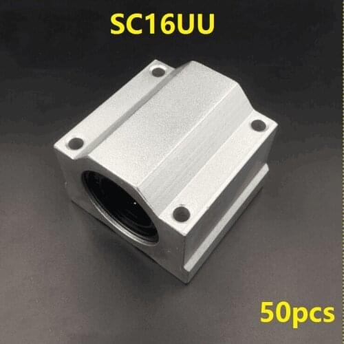 50pcs/lot SC16UU SCS16UU 16mm bearing SMA16UU linear slide unit linear ball bearing blocks CNC router for linear rail shaft