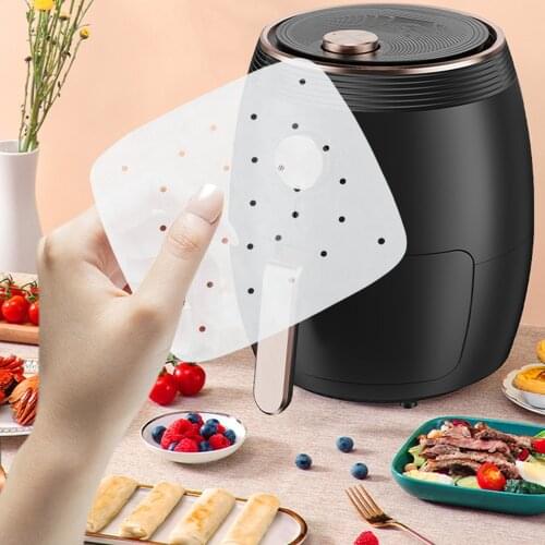 7/8/9 Inch White For Steaming Baking Air Fryer Liners Kitchen Accessories Perforated Non-stick Mat 100Pcs Pot Oil Paper