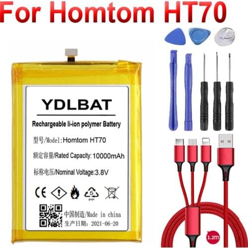 10000mAh Battery For Homtom HT70 Mobile Phone + Gift Tools