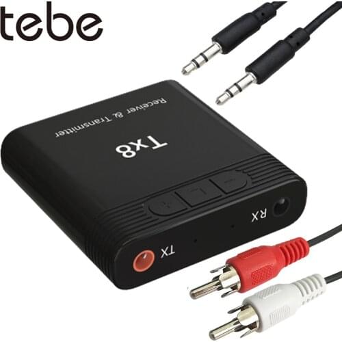 Tebe 2 IN 1Bluetooth 5.0 Audio Receiver Transmitter RCA 3.5MM AUX Jack USB Stereo Music Wireless Adapters For TV PC Car MP3