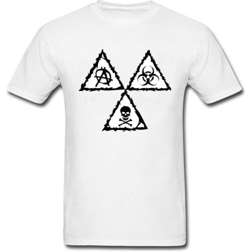 White Fashion Tshirt Biohazard Dead Skull Active Raiding Custom Shirts 100% Cotton Crewneck Men Tops Shirts Printed Tee Shirts