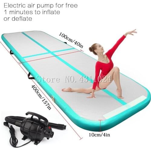 Free Shipping Free Pump 4x1x0.1m Gymnastics Inflatable Air Track Tumbling Mat Gym AirTrack For Sale