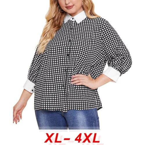 Blusas Mujer De Moda 2020 Women Blusas Shirts Women Blouses Long Sleeve Plaid Shirts Turn Down Collar Tunic Feminine Plus Size
