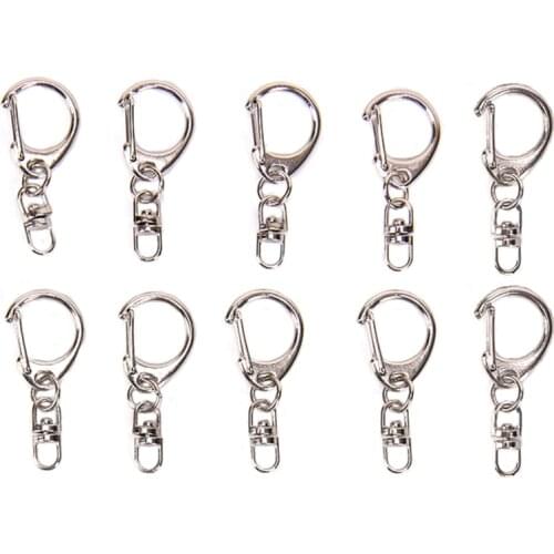 10pcs/lot Split Ring Key Chains Antique Key Clasps Keychain Keyrings DIY Retro Fashion Keychains Accessories