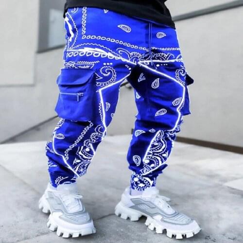 Loose Joggers Pants Men Hip Hop Print Streetwear Harem Pants Fashions Printing Baggy Pockets Beam Feet Casual Cozy Male Joggers