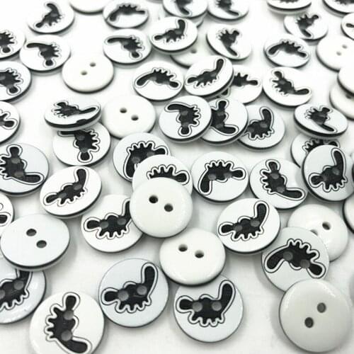 DIY 200X Resin Buttons Black Footprint Pattern Fit Sewing Scrapbooking DIY 13mm